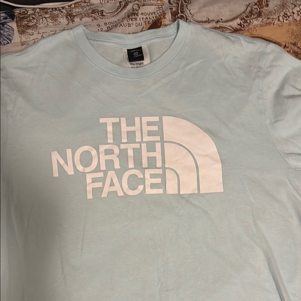 The North Face Sky Blue Tee with White Logo perfect condition